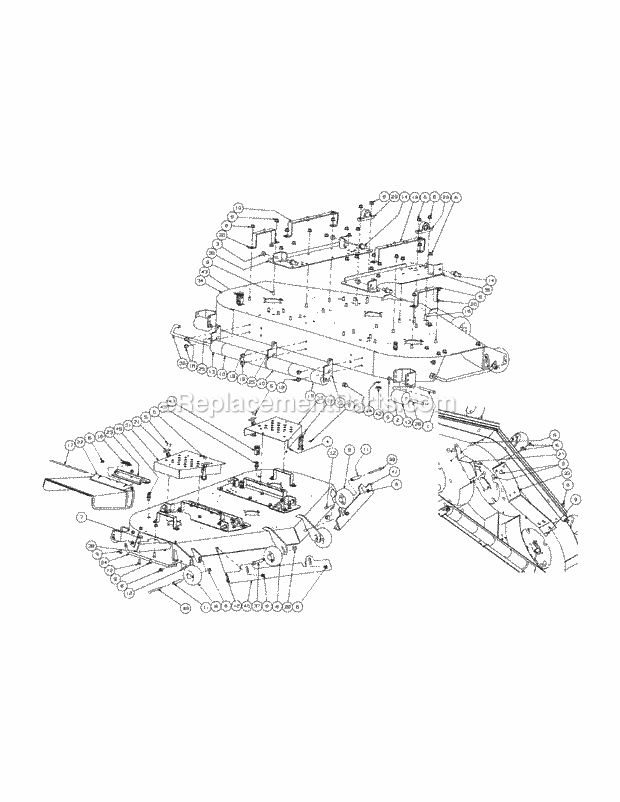 Fabricated Cutter Deck (2008 & Before) Diagram and Parts List for M60-KH 53AH8CT6050-30HP-OHV Cub Cadet Lawn Tractor